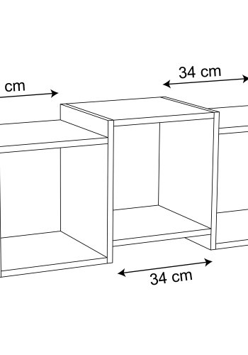 VCM NORDIC Trilas vghylde, m. 3 rum - hvid tr