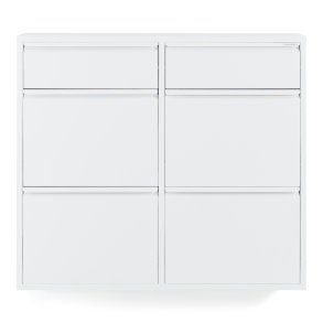 SPINDER DESIGN BILLY 6 skoskab, m. 6 lger - hvid stl