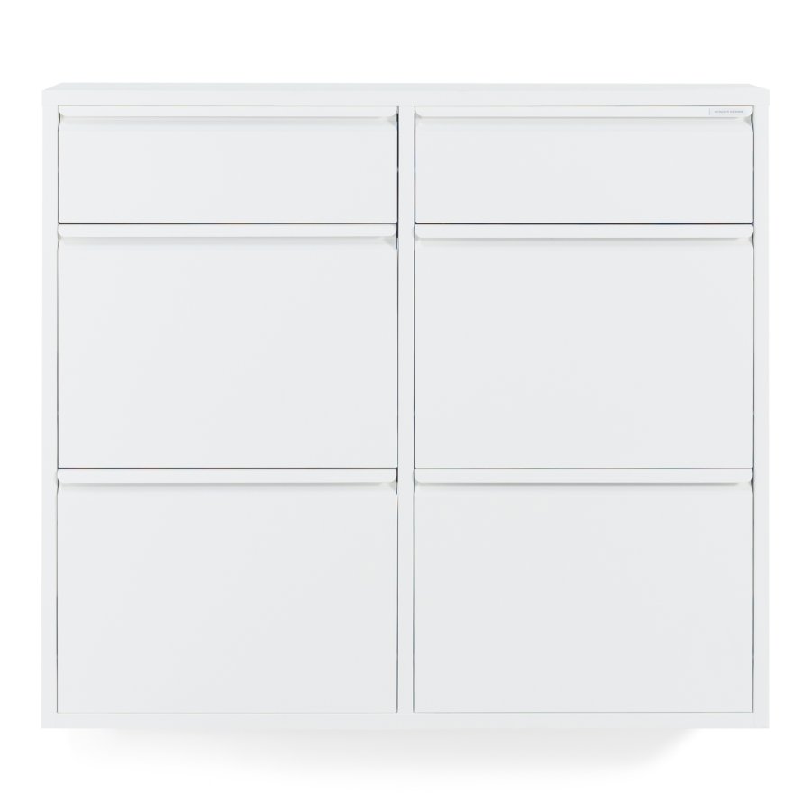 SPINDER DESIGN BILLY 6 skoskab, m. 6 lger - hvid stl