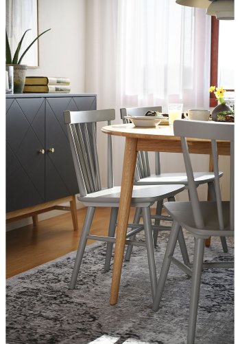 ROWICO Tyler ovalt spisebord, m. udtrk - massivt olieret egetr (170/210x105)