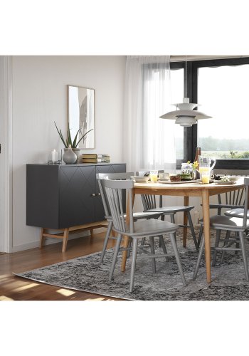 ROWICO Tyler ovalt spisebord, m. udtrk - massivt olieret egetr (170/210x105)