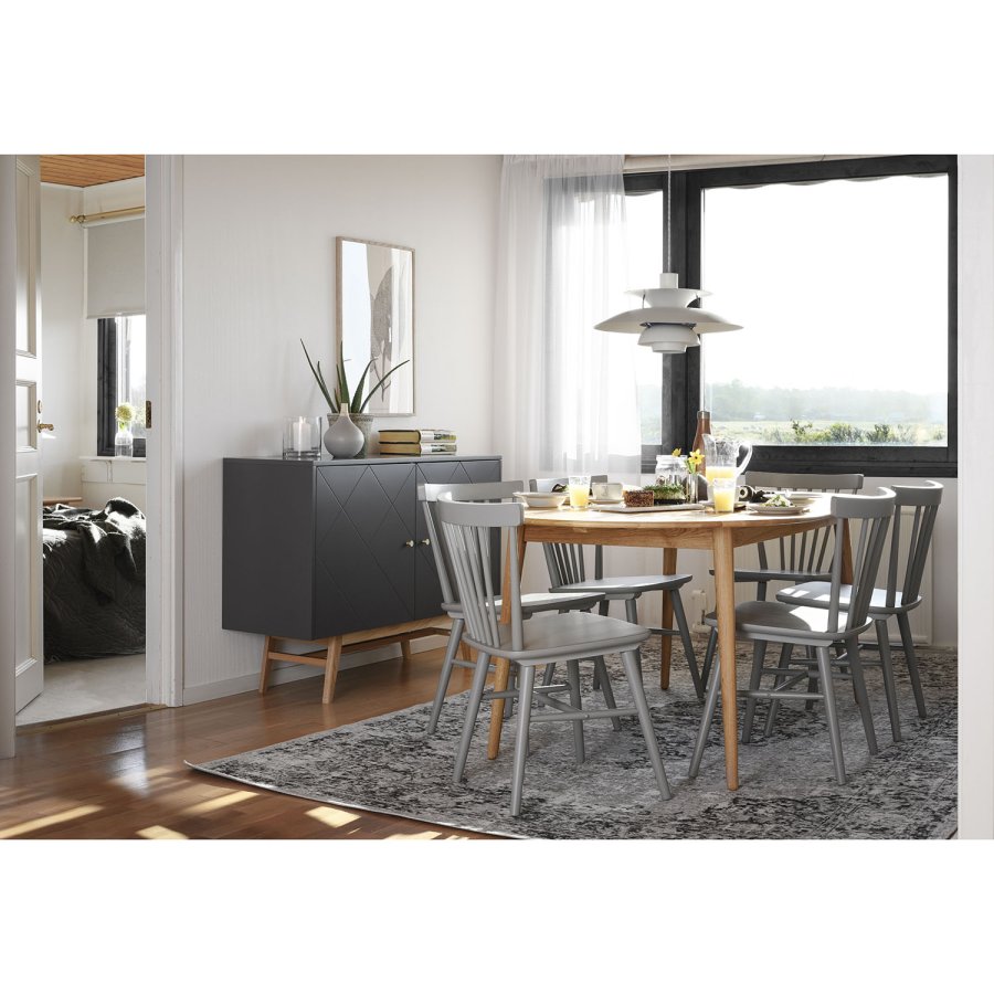 ROWICO Tyler ovalt spisebord, m. udtrk - massivt olieret egetr (170/210x105)