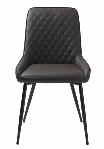 UNIQUE FURNITURE Milton spisebordsstol - mrkebrun PU og sort metal