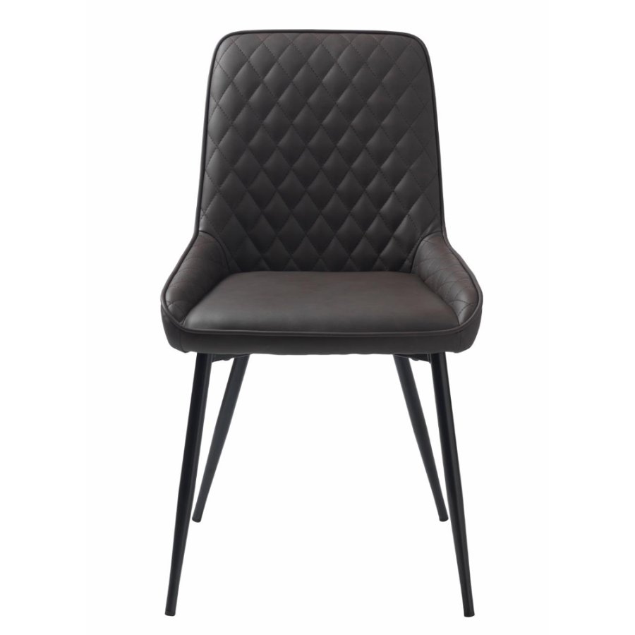 UNIQUE FURNITURE Milton spisebordsstol - mrkebrun PU og sort metal