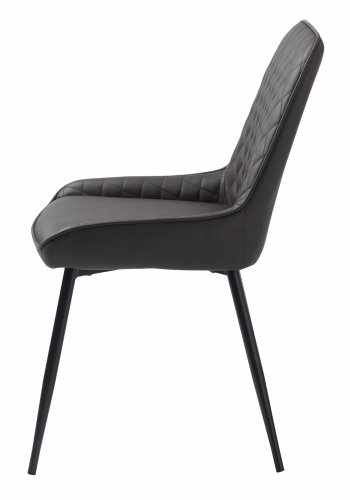 UNIQUE FURNITURE Milton spisebordsstol - mrkebrun PU og sort metal