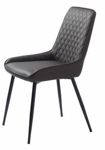 UNIQUE FURNITURE Milton spisebordsstol - mrkebrun PU og sort metal