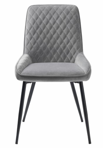 UNIQUE FURNITURE Milton spisebordsstol - gr polyester fljl og sort metal