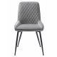 UNIQUE FURNITURE Milton spisebordsstol - gr polyester fljl og sort metal