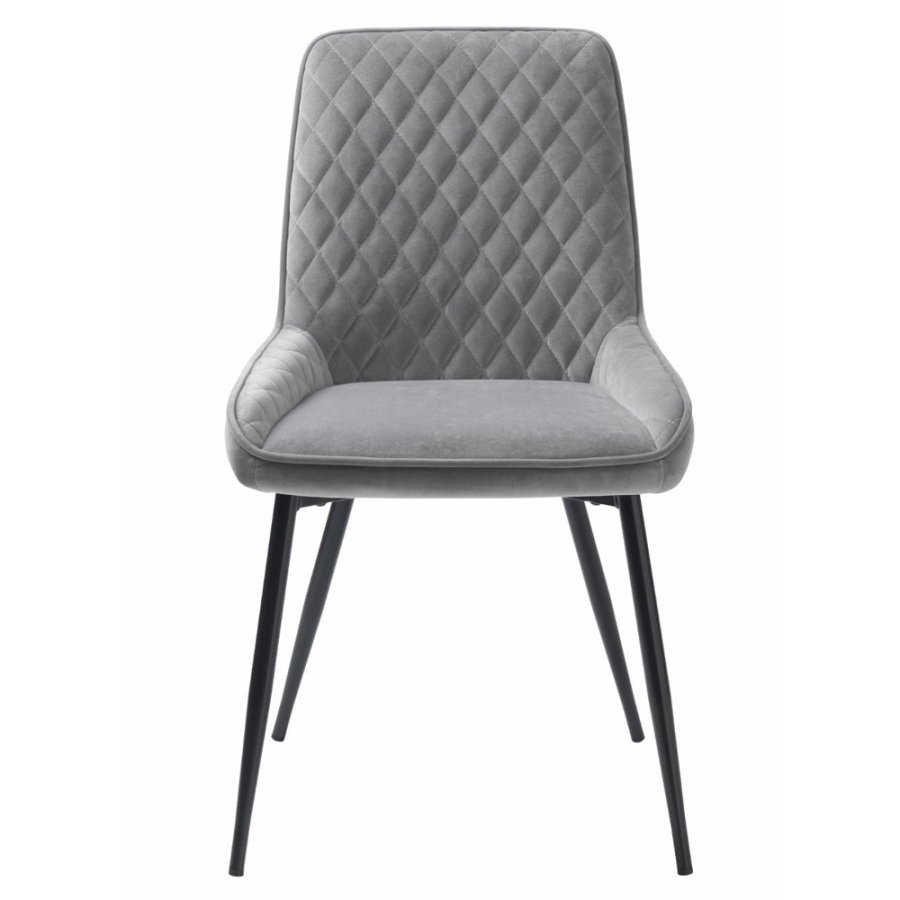 UNIQUE FURNITURE Milton spisebordsstol - gr polyester fljl og sort metal