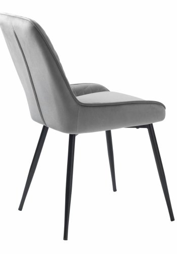 UNIQUE FURNITURE Milton spisebordsstol - gr polyester fljl og sort metal