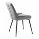UNIQUE FURNITURE Milton spisebordsstol - gr polyester fljl og sort metal