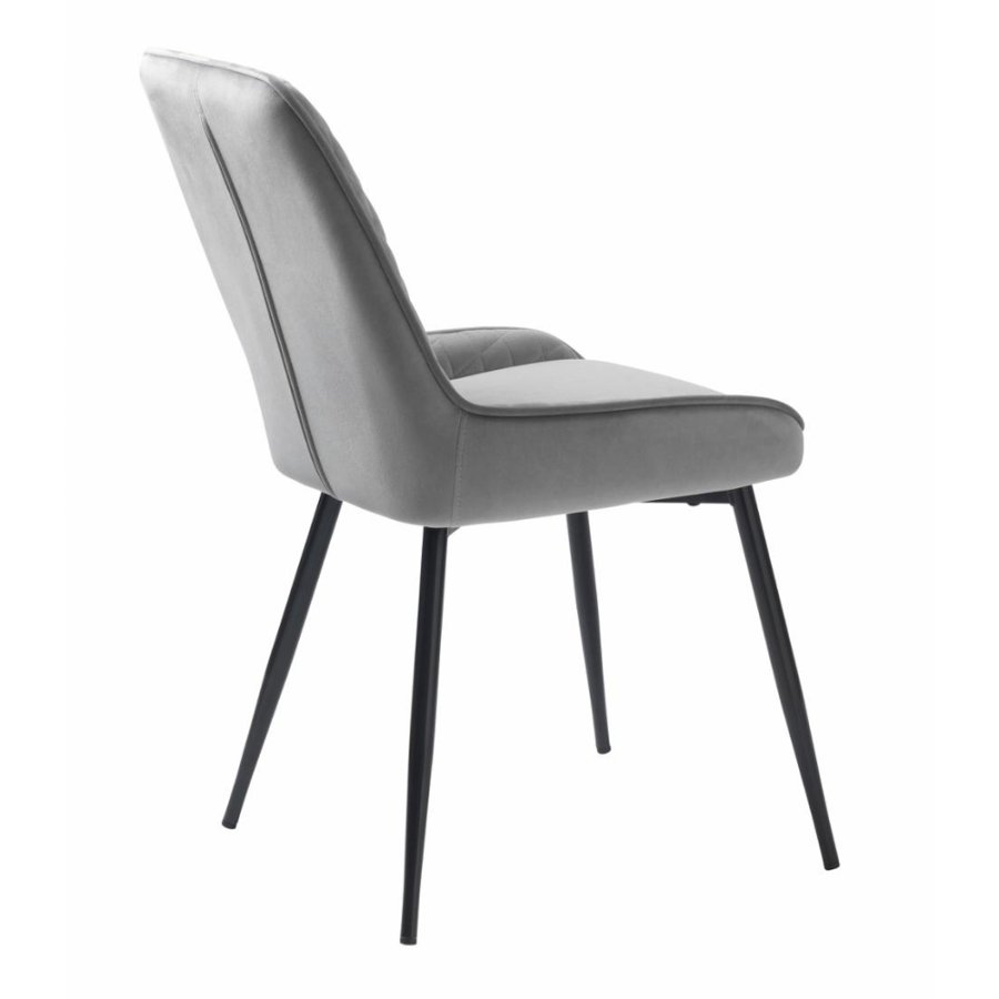 UNIQUE FURNITURE Milton spisebordsstol - gr polyester fljl og sort metal
