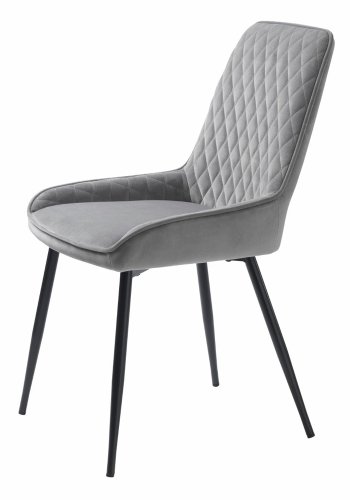 UNIQUE FURNITURE Milton spisebordsstol - gr polyester fljl og sort metal