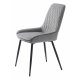 UNIQUE FURNITURE Milton spisebordsstol - gr polyester fljl og sort metal