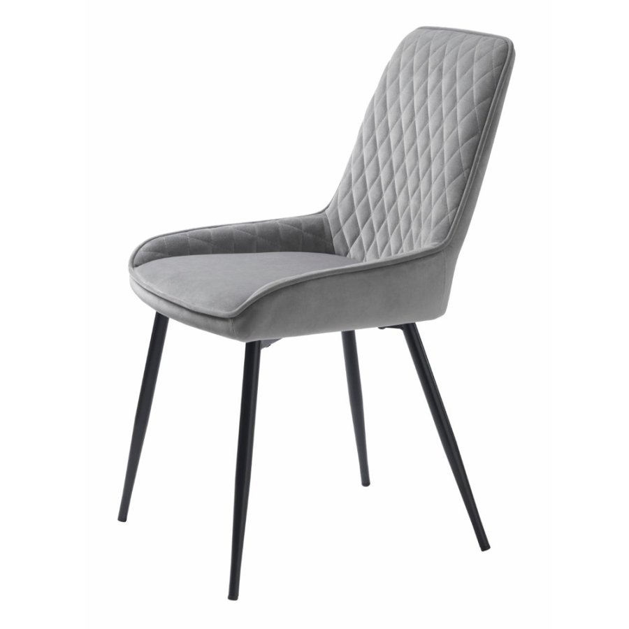 UNIQUE FURNITURE Milton spisebordsstol - gr polyester fljl og sort metal