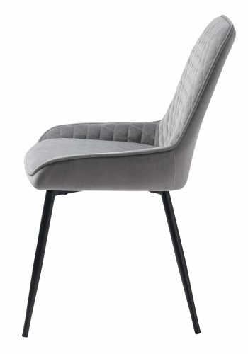 UNIQUE FURNITURE Milton spisebordsstol - gr polyester fljl og sort metal