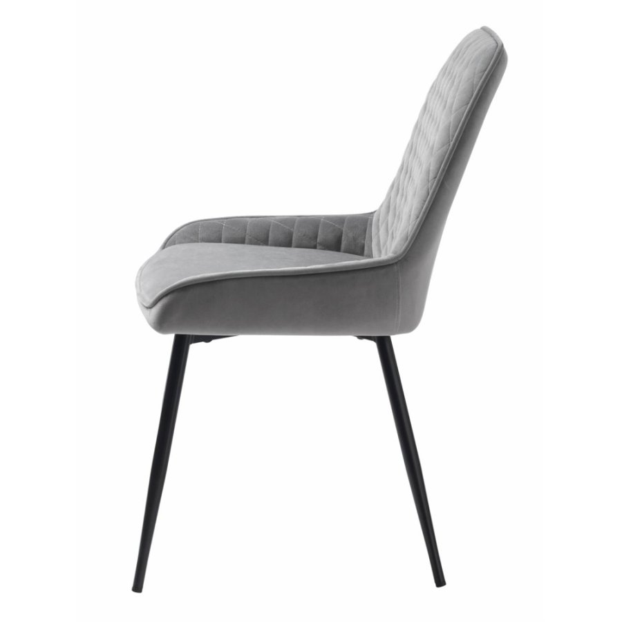 UNIQUE FURNITURE Milton spisebordsstol - gr polyester fljl og sort metal
