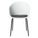 UNIQUE FURNITURE Topley spisebordsstol, m. armln - hvid polypropylen og sort metal