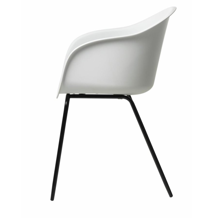 UNIQUE FURNITURE Topley spisebordsstol, m. armln - hvid polypropylen og sort metal