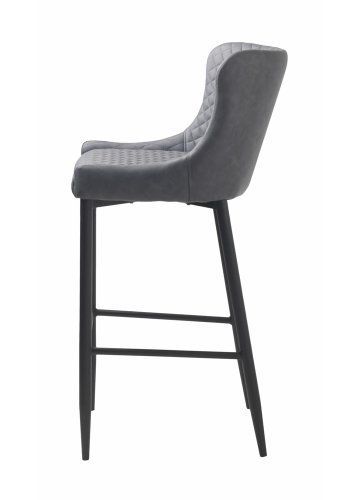 UNIQUE FURNITURE Ottowa barstol, m. rygln og fodsttte - gr PU og sort metal