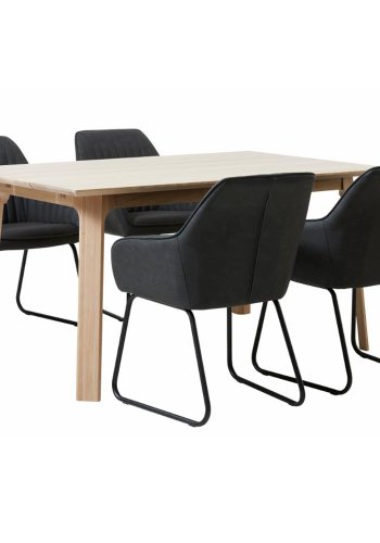 UNIQUE FURNITURE Brooks spisebordsstol, m. armln - mrkegr PU og sort metal