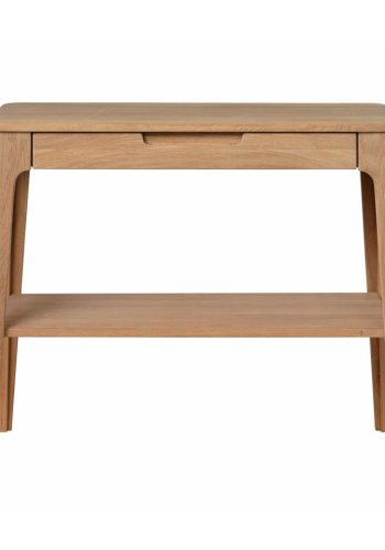 UNIQUE FURNITURE Amalfi konsolbord, m. 1 hylde og 1 skuffe - natur egfinér (90x37)