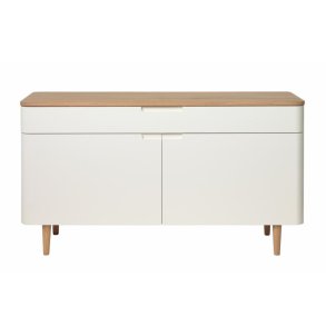 UNIQUE FURNITURE Amalfi sknk, m. 2 lger og 1 skuffe - hvid MDF og hvidolieret egfinér/eg