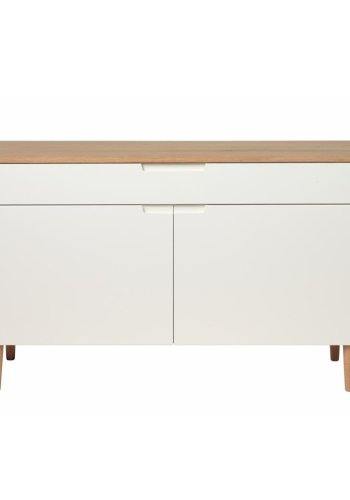 UNIQUE FURNITURE Amalfi sknk, m. 2 lger og 1 skuffe - hvid MDF og hvidolieret egfinér/eg