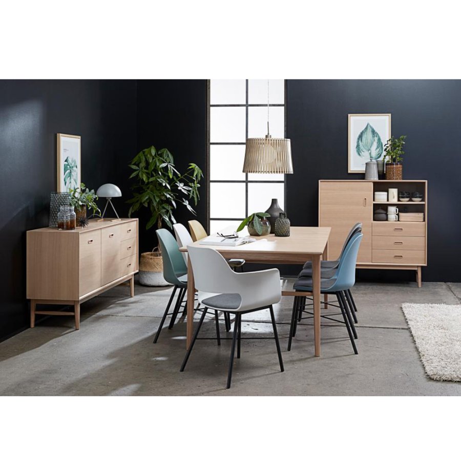 UNIQUE FURNITURE Whistler spisebordsstol - gr polypropylen og sort metal