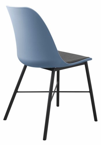 UNIQUE FURNITURE Whistler spisebordsstol - stvet bl polypropylen og sort metal