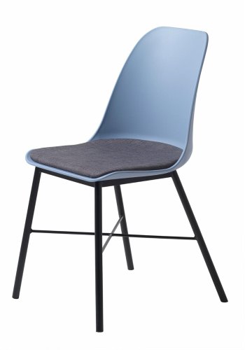 UNIQUE FURNITURE Whistler spisebordsstol - stvet bl polypropylen og sort metal