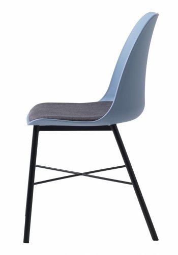 UNIQUE FURNITURE Whistler spisebordsstol - stvet bl polypropylen og sort metal