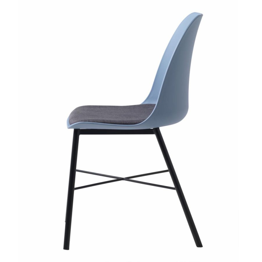 UNIQUE FURNITURE Whistler spisebordsstol - stvet bl polypropylen og sort metal