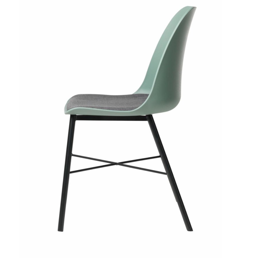 UNIQUE FURNITURE Whistler spisebordsstol - stvet grn polypropylen og sort metal