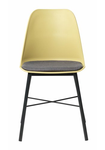 UNIQUE FURNITURE Whistler spisebordsstol - stvet gul polypropylen og sort metal