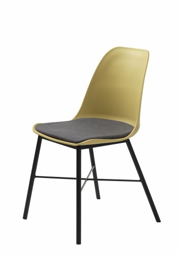 UNIQUE FURNITURE Whistler spisebordsstol - stvet gul polypropylen og sort metal