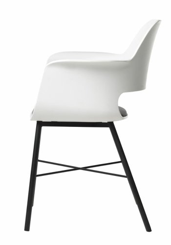 UNIQUE FURNITURE Whistler spisebordsstol, m. armln - hvid polypropylen og sort metal
