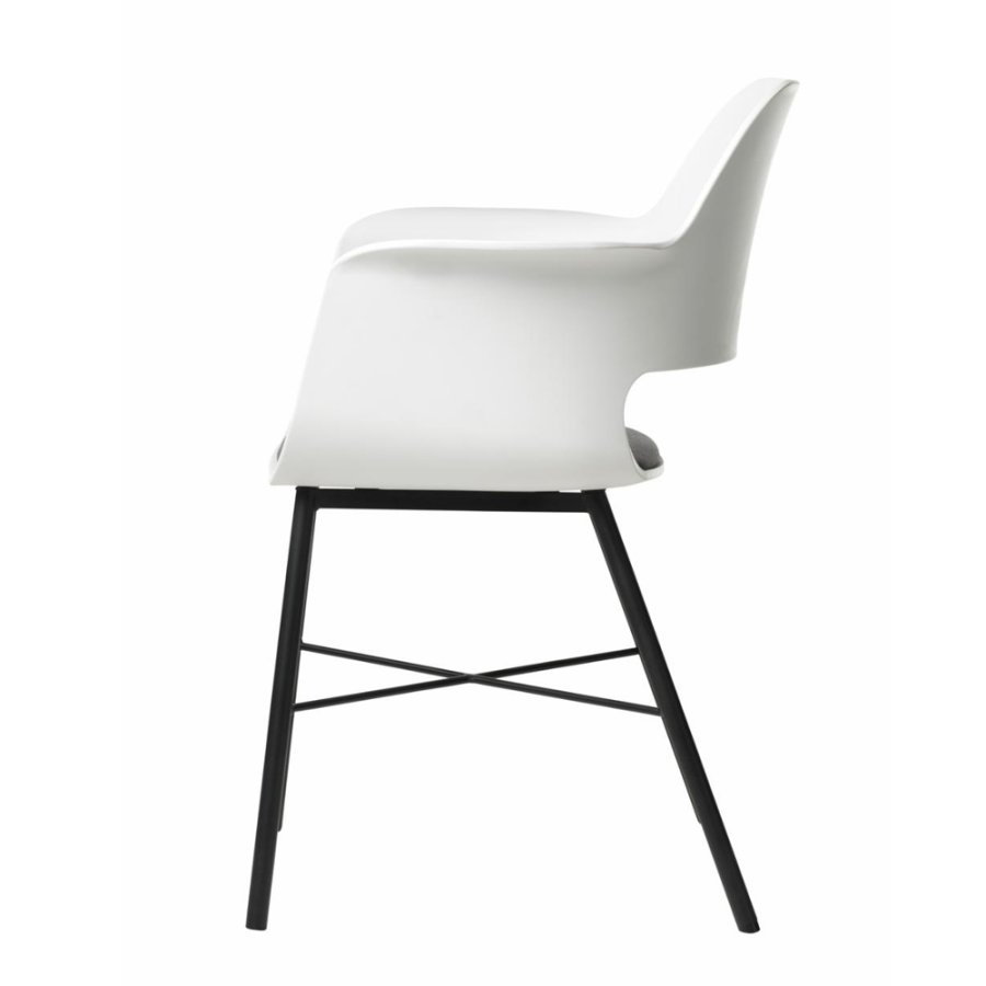 UNIQUE FURNITURE Whistler spisebordsstol, m. armln - hvid polypropylen og sort metal
