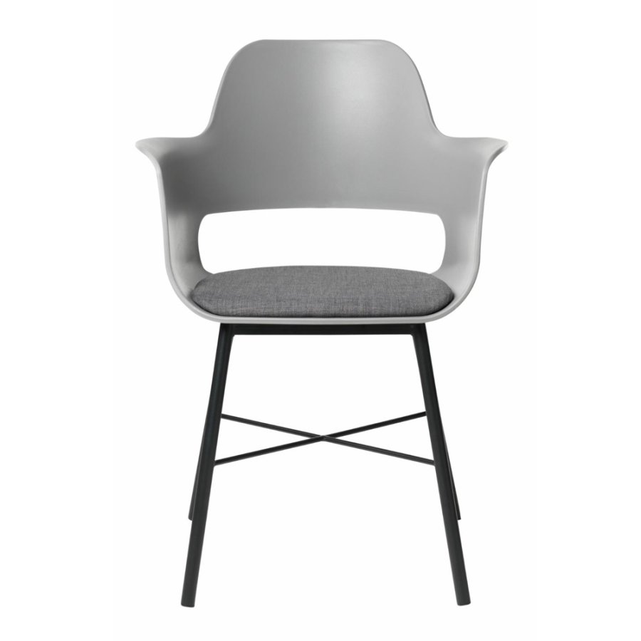 UNIQUE FURNITURE Whistler spisebordsstol, m. armln - gr polypropylen og sort metal