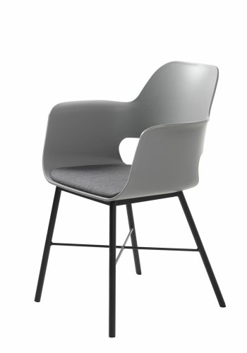UNIQUE FURNITURE Whistler spisebordsstol, m. armln - gr polypropylen og sort metal