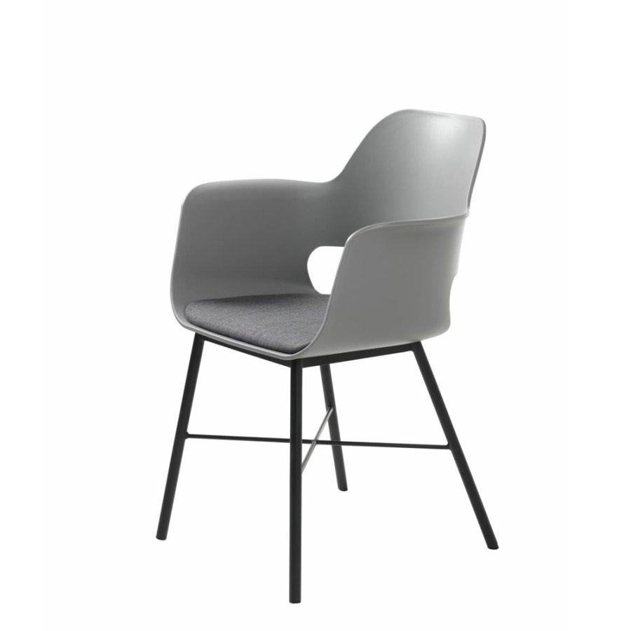 UNIQUE FURNITURE Whistler spisebordsstol, m. armln - gr polypropylen og sort metal