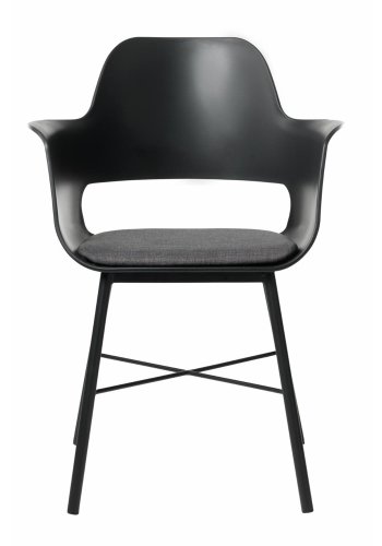 UNIQUE FURNITURE Whistler spisebordsstol, m. armln - sort polypropylen og sort metal