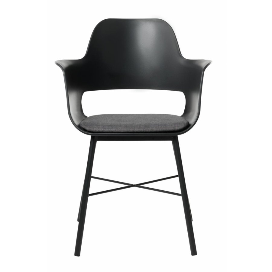 UNIQUE FURNITURE Whistler spisebordsstol, m. armln - sort polypropylen og sort metal