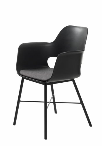 UNIQUE FURNITURE Whistler spisebordsstol, m. armln - sort polypropylen og sort metal