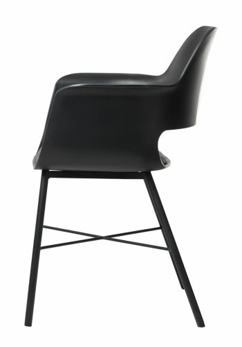 UNIQUE FURNITURE Whistler spisebordsstol, m. armln - sort polypropylen og sort metal