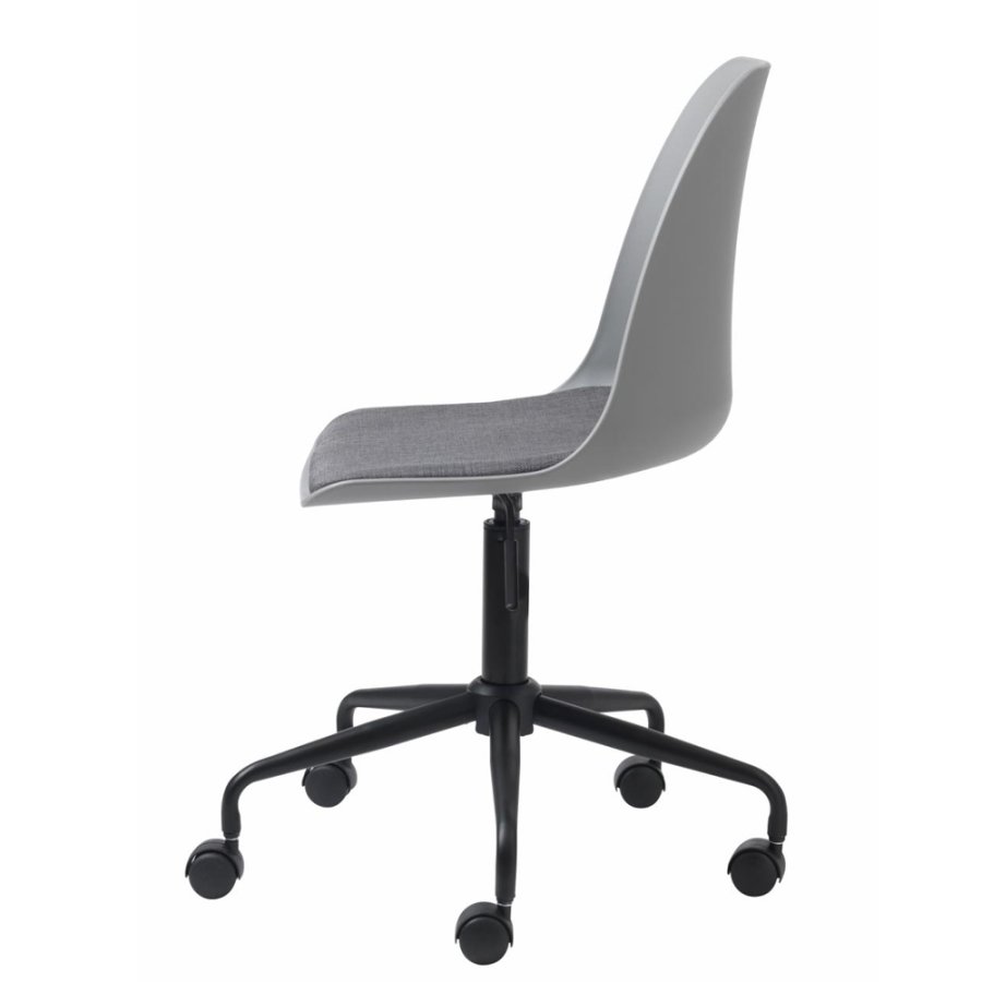 UNIQUE FURNITURE Whistler kontorstol, m. hjul - gr polypropylen og sort metal