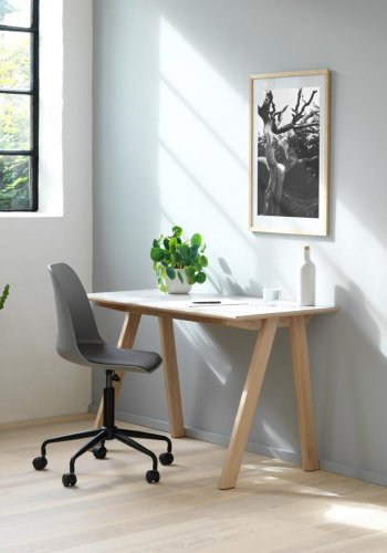 UNIQUE FURNITURE Whistler kontorstol, m. hjul - gr polypropylen og sort metal