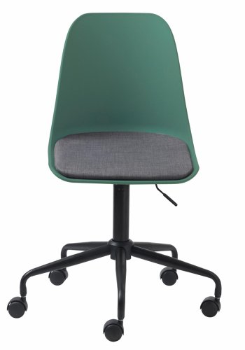 UNIQUE FURNITURE Whistler kontorstol, m. hjul - stvet grn polypropylen og sort metal