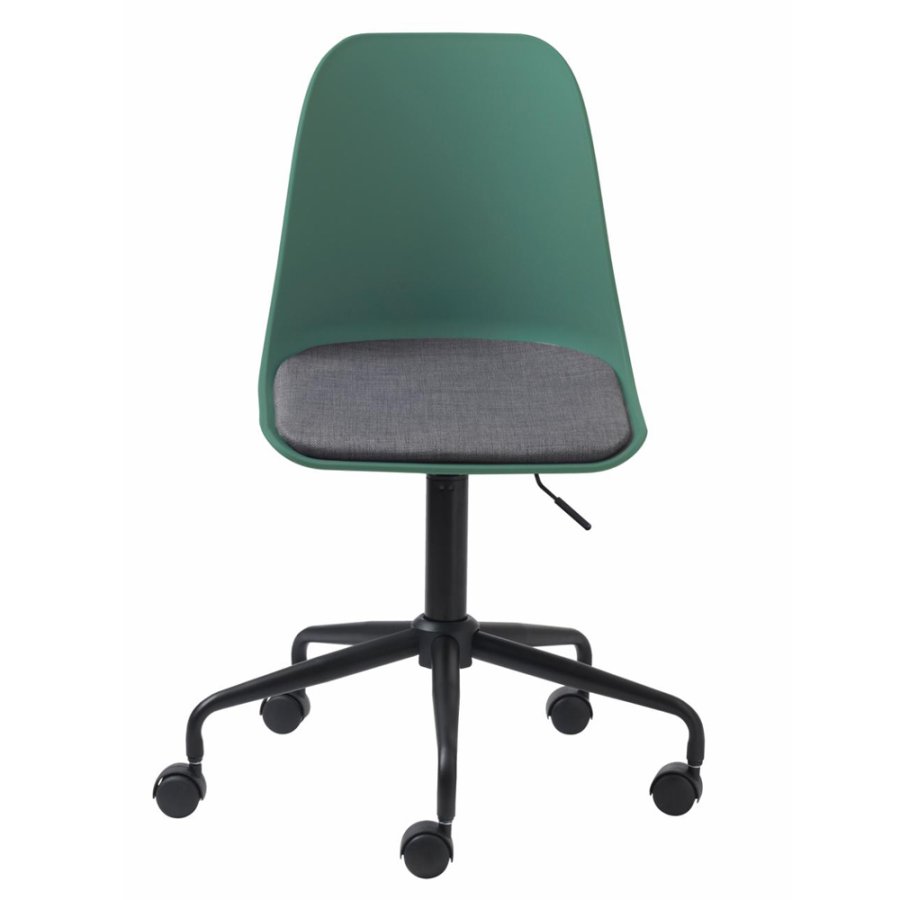 UNIQUE FURNITURE Whistler kontorstol, m. hjul - stvet grn polypropylen og sort metal