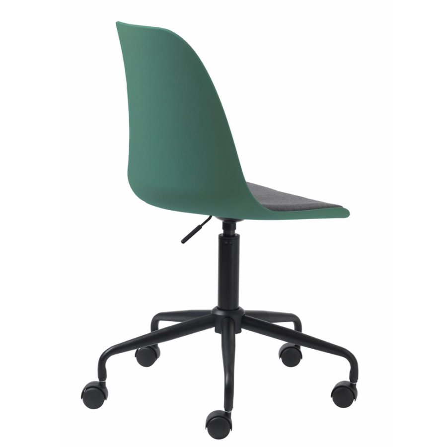 UNIQUE FURNITURE Whistler kontorstol, m. hjul - stvet grn polypropylen og sort metal